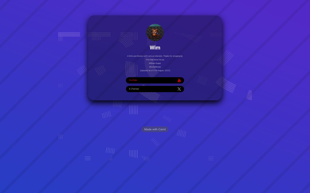 Carrd profile picture for @wim
